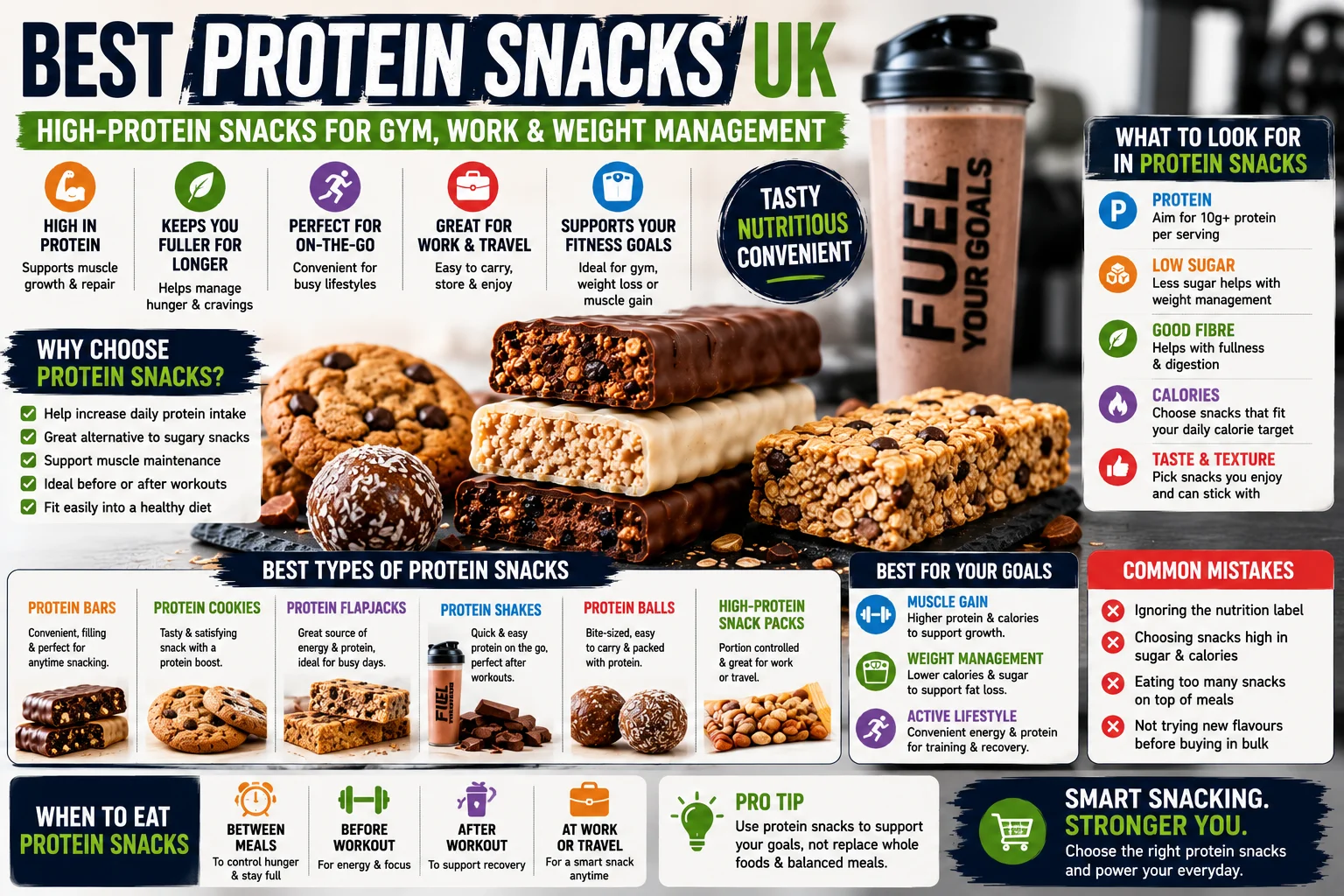 High-protein snacks for gym training, work, travel, weight management and everyday fitness